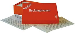 Textkarten / Symbolkarten Quiz-Kiste Westfalen -- Recklinghausen von Irene Stock