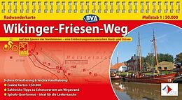 Kartonierter Einband Kompakt-Spiralo BVA Wikinger-Friesen-Weg 1:50.000, praktische Spiralbindung, reiß- und wetterfest, GPS-Tracks Download von 