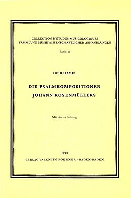 Notenblätter Die Psalmkompositionen Johann Rosenmüllers von Fred Hamel