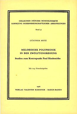 Notenblätter Melodische Polyphonie in der Zwölftonordnung von Günther Metz