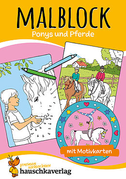 Kartonierter Einband Malbuch ab 4 Jahre für Junge und Mädchen - Pferde von 