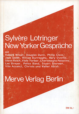 Paperback New Yorker Gespräche von Sylvere Lotringer