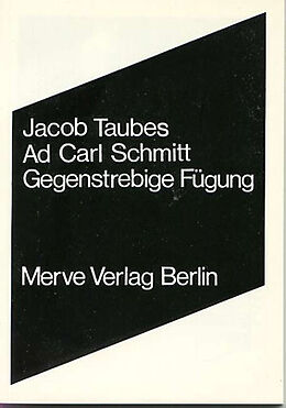 Kartonierter Einband Ad Carl Schmitt von Jacob Taubes