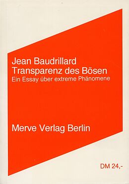 Paperback Transparenz des Bösen von Jean Baudrillard