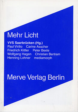 Paperback Mehr Licht von Wolfgang Hagen, Friedrich Kittler, Paul Virilio