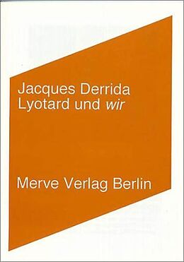 Fester Einband Lyotard und wir von Jacques Derrida