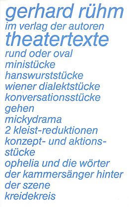 Paperback Theatertexte von Gerhard Rühm
