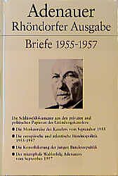 Fester Einband Adenauer Briefe 1955-1957 Ln-Rhoendorfer Govi Migration von Konrad Adenauer