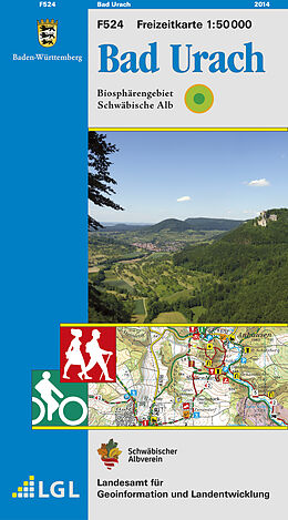 (Land)Karte F524 Bad Urach von Landesamt für Geoinformation und Landentwicklung Baden-Württembe