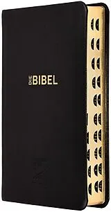 Leder-Einband Schlachter 2000 Bibel - Taschenausgabe (Softcover, schwarz, Goldschnitt, Griffregister) von 