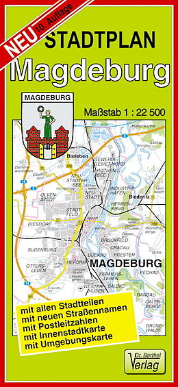 (Land)Karte Stadtplan Magdeburg von 
