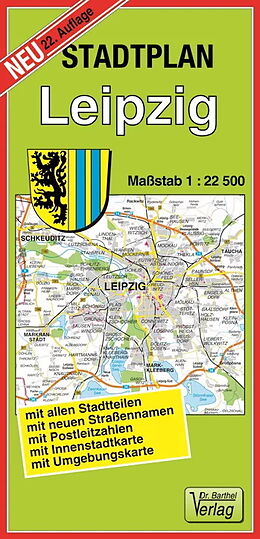 (Land)Karte Stadtplan Leipzig von 