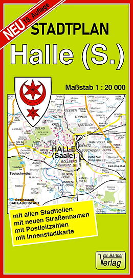 (Land)Karte Stadtplan Halle (Saale) von 