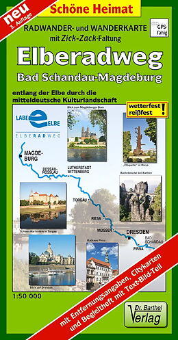(Land)Karte Radwanderkarte Elberadweg Bad Schandau - Magdeburg von 
