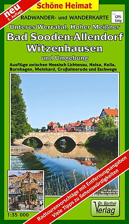 (Land)Karte Radwander- und Wanderkarte Unteres Werratal, Hoher Meißner, Bad Sooden-Allendorf, Witzenhausen und Umgebung von 