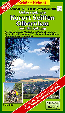 (Land)Karte Wander- Ski- und Radwanderkarte Osterzgebirge, Kurort Seiffen, Olbernhau und Umgebung von 