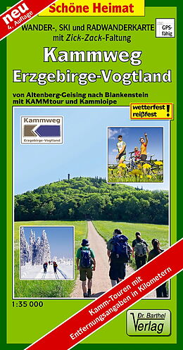 (Land)Karte Wander-, Ski- und Radwanderkarte Kammweg Erzgebirge-Vogtland von 