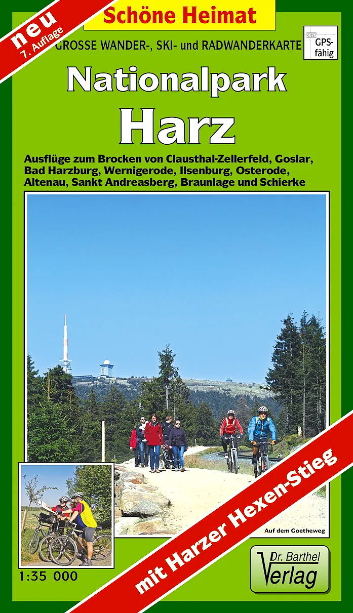 Große Wanderkarte-, Ski- und Radwanderkarte Nationalpark Harz