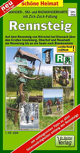 (Land)Karte Wander-, Ski- und Radwanderkarte Rennsteig von 