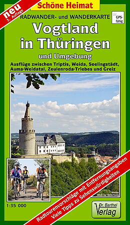 (Land)Karte Radwander- und Wanderkarte Vogtland in Thüringen und Umgebung von 