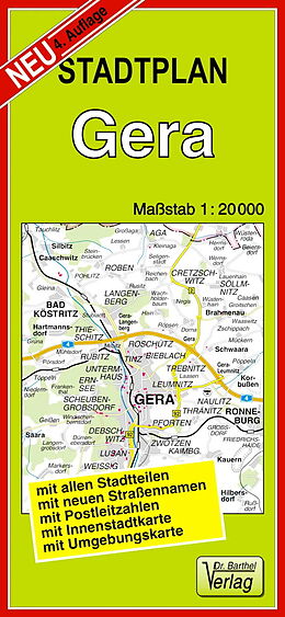 (Land)Karte Stadtplan Gera von 