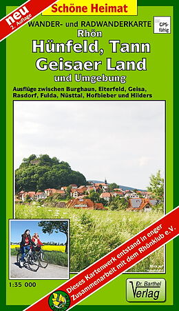 (Land)Karte Wander- und Radwanderkarte Rhön, Hühnfeld, Tann, Geisaer Land und Umgebung von 