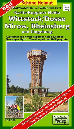 (Land)Karte Kyritz-Ruppiner Heide, Wittstock/Dosse, Mirow, Rheinsberg und Umgebung von Verlag Dr. Barthel