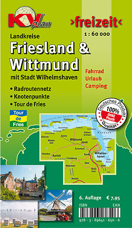 (Land)Karte Friesland/Wittmund Landkreise mit Wilhelmshaven von Sascha René Tacken