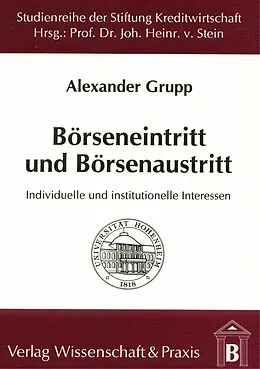 E-Book (pdf) Börseneintritt und Börsenaustritt. von Alexander Grupp