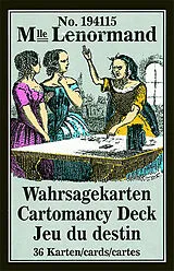 Mlle Lenormand Wahrsagekarten No. 194115 (36 Karten mit Anleitung in Sprachen Deutsch, Englisch und Französisch - Cartomancy Deck - Jeu du destin) Spiel