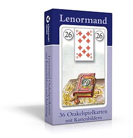 Kartonierter Einband Lenormand Orakelspielkarten mit Symbolen von Königsfurt