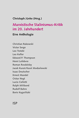 Fester Einband Marxistische Stalinismus-Kritik im 20. Jahrhundert von Christian Rakowski, Victor Serge, Leo u a Trotzki