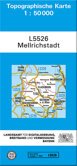 (Land)Karte TK50 L5526 Mellrichstadt von Bayern Landesamt für Digitalisierung Breitband und Vermessung Ba