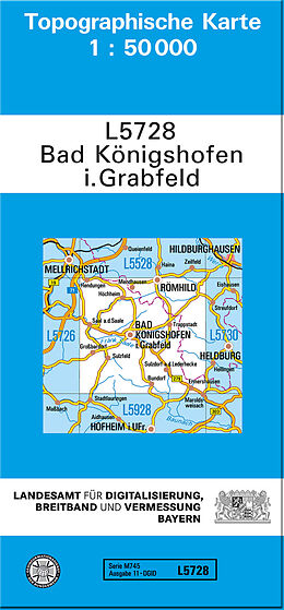 (Land)Karte TK50 L5728 Bad Königshofen i.Grabfeld von 