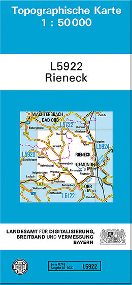 (Land)Karte TK50 L5922 Rieneck von 