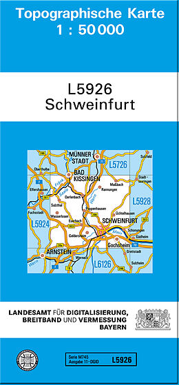 (Land)Karte TK50 L5926 Schweinfurt von Bayern Landesamt für Digitalisierung Breitband und Vermessung Ba
