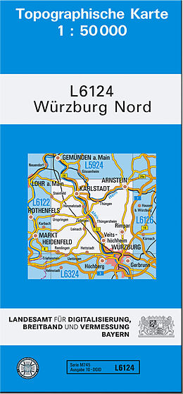 (Land)Karte TK50 L6124 Würzburg Nord von Bayern Landesamt für Digitalisierung Breitband und Vermessung Ba