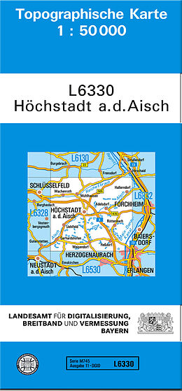 (Land)Karte TK50 L6330 Höchstadt a.d.Aisch von Landesamt für Digitalisierung Breitband und Vermessung Bayern