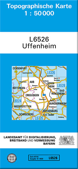 (Land)Karte TK50 L6526 Uffenheim von Bayern Landesamt für Digitalisierung Breitband und Vermessung Ba