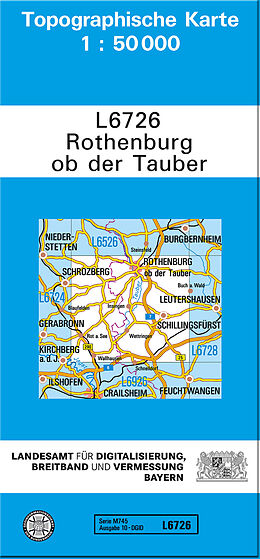 (Land)Karte TK50 L6726 Rothenburg ob der Tauber von 