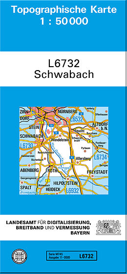(Land)Karte TK50 L6732 Schwabach von 