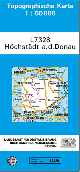 (Land)Karte TK50 L7328 Höchstädt a.d.Donau von 