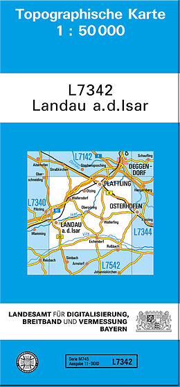 (Land)Karte TK50 L7342 Landau a.d.Isar von 