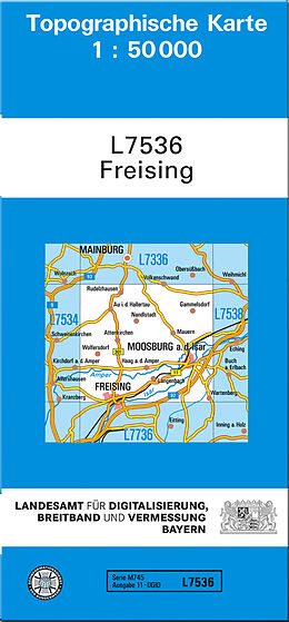 (Land)Karte TK50 L7536 Freising von Landesamt für Digitalisierung Breitband und Vermessung Bayern