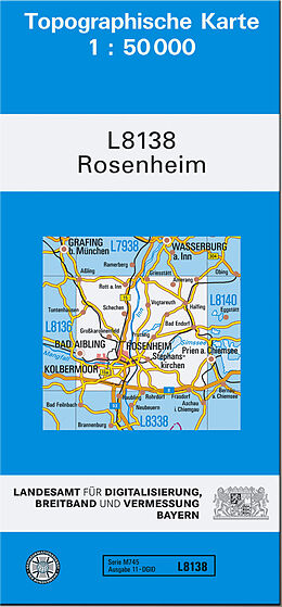 (Land)Karte TK50 L8138 Rosenheim von Bayern Landesamt für Digitalisierung Breitband und Vermessung Ba