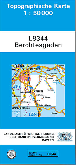 (Land)Karte TK50 L8344 Berchtesgaden von Bayern Landesamt für Digitalisierung Breitband und Vermessung Ba