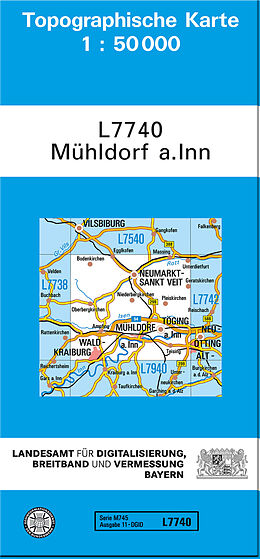 (Land)Karte TK50 L7740 Mühldorf a.Inn von 