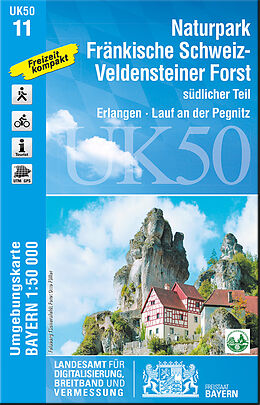 (Land)Karte UK50-11 Naturpark Fränkische Schweiz-Veldensteiner Forst, südl.Teil von Landesamt für Digitalisierung, Breitband und Vermessung, Bayern