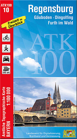 (Land)Karte ATK100-10 Regensburg (Amtliche Topographische Karte 1:100000) von 