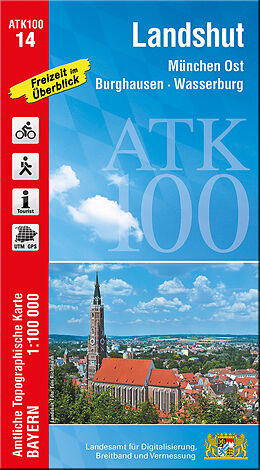 (Land)Karte ATK100-14 Landshut (Amtliche Topographische Karte 1:100000) von 